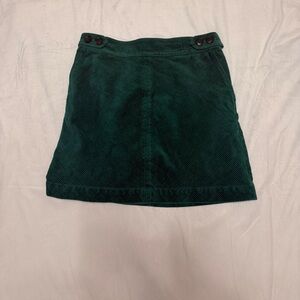 LOFT Forest Green Corduroy Mini Skirt Sz 4 Button Detail Lined Cotttagecore